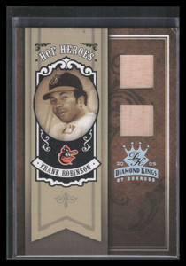 2005 Diamond Kings HOF Heroes Materials Silver hh77 Frank Robinson Dual Bat 6/25