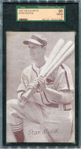 1947-66 Exhibits 164a Stan Musial Three Bats Kneeling SGC 30 Good 2
