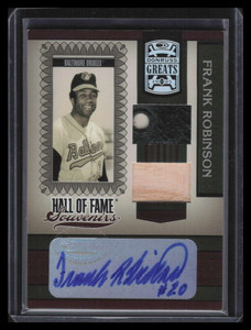 2005 Donruss Greats Hall Fame Souvenirs Frank Robinson Bat Shoes Cleats Auto /39