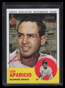 2012 Topps Heritage Real One Autographs Red Ink LA Luis Aparicio Auto 63/63