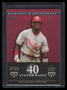 2007 Topps Moments and Milestones Red 132-40 Jimmy Rollins 1/1