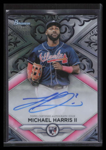 2023 Bowman Sterling Autograph Silver Refractor Michael Harris Rookie Auto 1/100