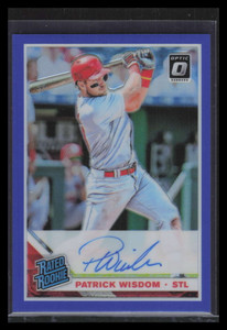 2019 Donruss Optic Rated Signatures Blue 35 Patrick Wisdom Rookie Auto 5/75