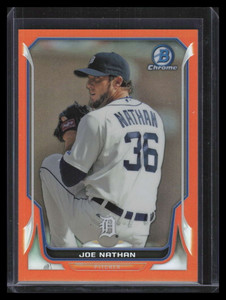 2014 Bowman Chrome Orange Refractor 186 Joe Nathan 12/25