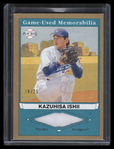 2003 Upper Deck Play Ball Game Used Memorabilia Gold Kazuhisa Ishii Jersey 10/25