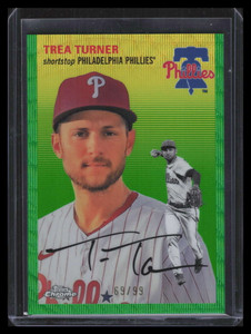 2023 Topps Chrome Platinum Anniversary Green Wave Refractor Trea Turner 69/99