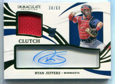 2021 Immaculate Clearly Clutch Autographs Ryan Jeffers Rookie Jersey Auto 34/60