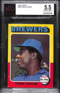 1975 Topps 660 Hank Aaron BVG BGS 5.5 EXCELLENT+