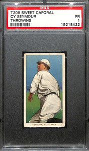 1909-11 t206 Sweet Caporal 350-460 Cy Seymour Throwing PSA 1 PR