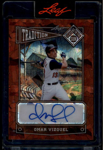 2025 Leaf Seasons in the Sun Tradition Bronze Crystals Omar Vizquel Auto 17/30