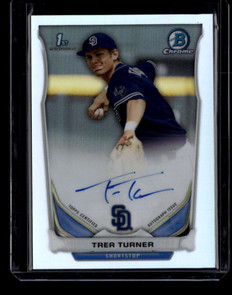 2014 Bowman Chrome Draft Pick Autographs Refractor BCATT Trea Turner Rookie Auto