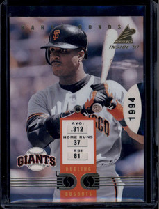 1997 Pinnacle Inside Dueling Dugouts 3 Albert Belle Barry Bonds