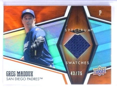 2008 Upper Deck Spectum Greg Maddux Swatches Jersey Orange #D43/75