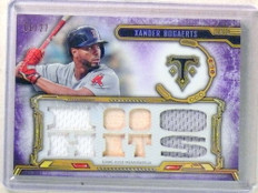 2020 Topps Triple Threads Relics Amethyst Xander Bogaerts Bat Jersey #D/27