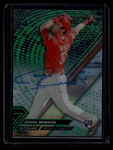 2017 Topps High Tek Autographs Green Rainbow HTJW Jesse Winker Rookie Auto 8/75
