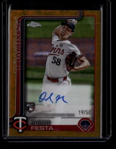 2025 Topps Chrome Logofractor Autographs Gold Refractor David Festa RC Auto /50