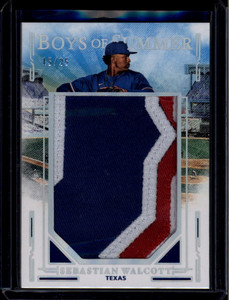 2025 Panini Boys of Summer Materials Silver Sebastian Walcott RC Jumbo Patch /25
