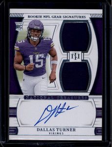 2024 National Treasures Gear Signatures Dallas Turner RC Dual Jersey Auto 71/99