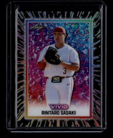2025 Leaf Vivid Prismatic Black 93 Rintaro Sasaki Rookie 1/1