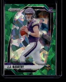 2024 Panini Prizm Prizms Green Ice Refractor 400 J. J. McCarthy Rookie