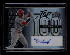 2023 Leaf Metal Top 100 Autographs Prismatic Black Justin Crawford RC Auto 3/10