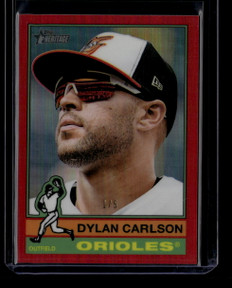 2025 Topps Heritage Chrome Red Refractor 618 Dylan Carlson 1/5