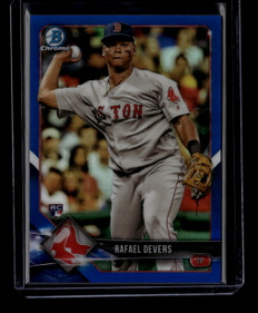 2018 Bowman Chrome Blue Refractor 8 Rafael Devers Rookie 32/150 ID: 180744