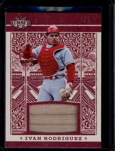 2025 Leaf Lumber Game Used Lumber Red gu51 Ivan Rodriguez Bat 1/4 ID: 180777