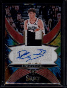 2024-25 Select Autographs Tie-Dye Prizms 26 Donovan Clingan RC Patch Auto 13/25 ID: 180951