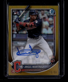 2025 Bowman Chrome Rookie Autographs Gold Refractor Angel Martinez RC Auto 10/50 ID: 181024