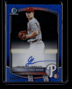2025 Bowman Chrome Draft Mega Autographs Blue Refractor Gage Wood RC Auto 4/150 ID: 181159