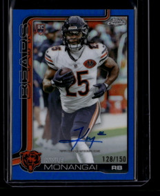 2025 Topps Chrome Rookie Autographs Blue Refractor Kyle Monangai RC Auto 128/150 ID: 181208