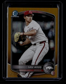 2025 Bowman Chrome Draft College Variation Gold Refractor bdc4 Gage Wood RC /50 ID: 181676