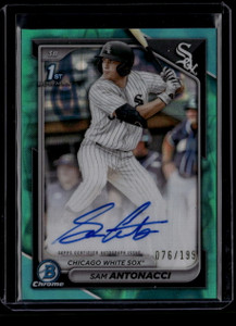 2024 Bowman Chrome Draft Autographs Aqua Refractor Sam Antonacci RC Auto 76/199 ID: 181726