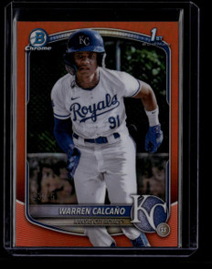 2025 Bowman Chrome Prospects Orange Refractor bcp185 Warren Calcano Rookie 23/25