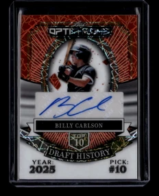 2025 Leaf Optichrome Draft History Orange Lazer habc1 Billy Carlson RC Auto 2/4
