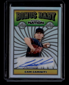 2025 Leaf Baseball Nation Bonus Baby Silver bacc2 Cam Caminiti Rookie Auto 9/15