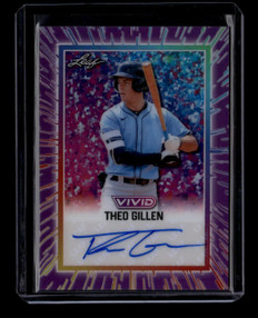 2025 Leaf Vivid Autographs Prismatic Purple batg1 Theo Gillen Rookie Auto 2/7