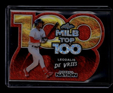 2025 Leaf Baseball Nation MiLB Top 100 Red Shimmer mb48 Leo De Vries Rookie 1/2