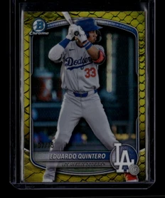 2025 Bowman Chrome Draft Yellow Reptillian Refractor Eduardo Quintero RC 7/75