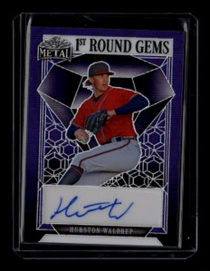 2023 Leaf Metal 1st Round Gems Autographs Wave Purple Hurston Waldrep RC Auto /7