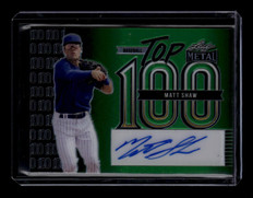 2023 Leaf Metal Top 100 Autographs Green Prismatic Matt Shaw Rookie Auto 1/5