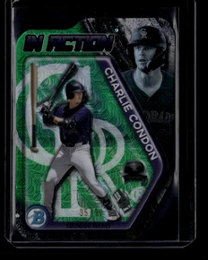 2025 Bowman Chrome Draft Mega In Action Green Refractor Charlie Condon RC 35/99