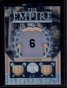 2025 Leaf A Bronx Legacy The Empire Memorabilia Silver Clete Boyer Dual Bat 2/4
