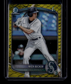 2025 Bowman Chrome Draft Yellow Reptillian Refractor bdc100 Nick Becker RC 40/75