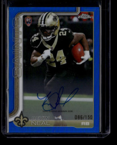 2025 Topps Chrome Autographs Blue Refractor RADN Devin Neal Rookie Auto 86/150