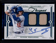 2024 Panini National Treasures Prospect Emerald Yeiner Fernandez RC Bat Auto 3/5