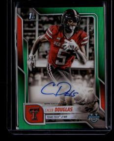 2025 Bowman Chrome U Autographs Green Refractor Caleb Douglas RC Auto 66/99