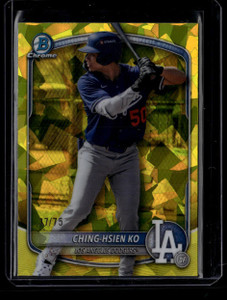 2025 Bowman Chrome Draft Sapphire Yellow Refractor Ching-Hsien Ko Rookie 37/75
