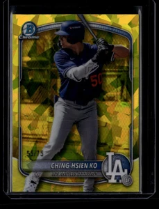 2025 Bowman Chrome Draft Sapphire Yellow Refractor Ching-Hsien Ko Rookie 55/75